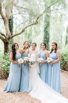 Dusty blue bridesmaid dresses