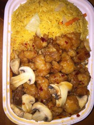 General Tso Chicken combo add mushrooms