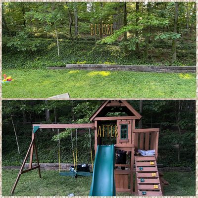 Tioga Fort Wooden Play Swing Set