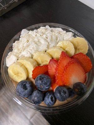 Smoothie Bowl includes three toppers but more can be added!