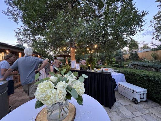 Outdoor birthday party - French 75 martinis for the featured cocktail!