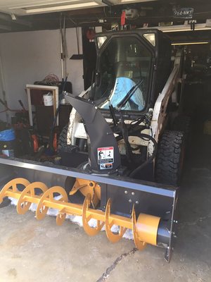 Bobcat   S 185 with 6 ft. Snow blower throws snow up to 40 feet away