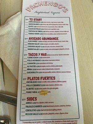 Menu