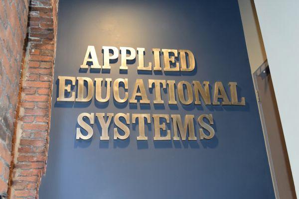 The Applied Educational Systems welcome sign