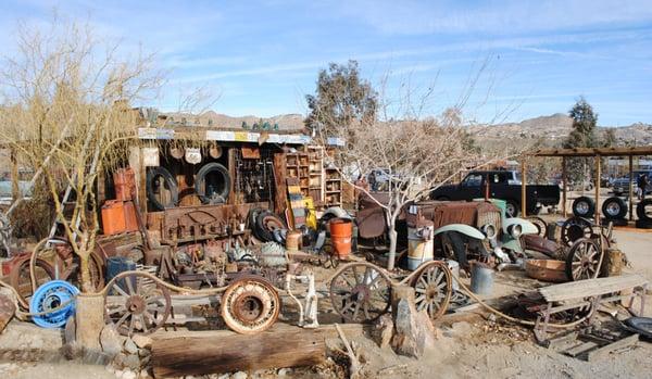 Some of the shanties are environmental art projects, some of them are booths with items for sale. Some are just "there."