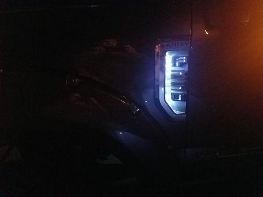 Illuminated / back lit the side emblem on the 2017 Ford F250