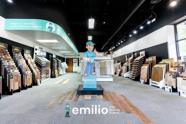 Interior of Emilio Flooring store in Tyler, TX.