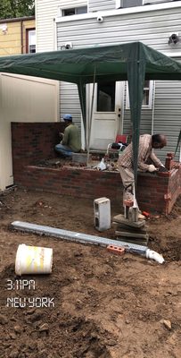 Building a porch.