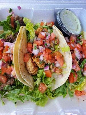 Steak,chicken ,shrimp tacos