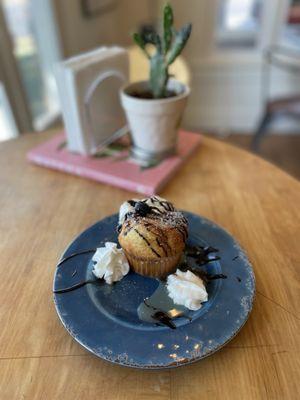 Kind of a pound cake with chocolate and homemade caramel drizzle.