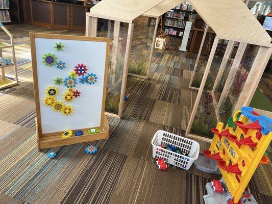 Children area play area with toys. Second floor