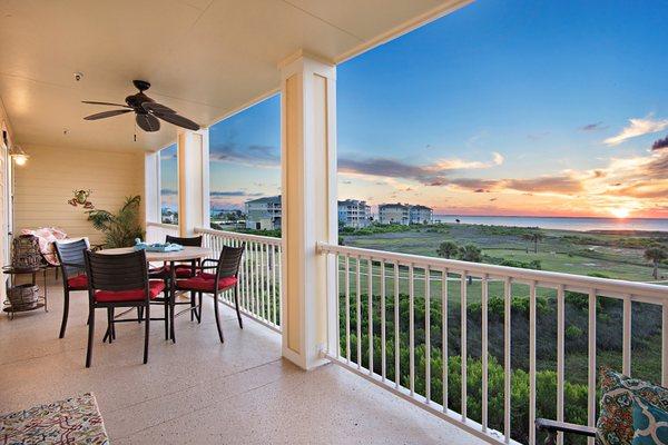 Large balcony with great views and sunsets.