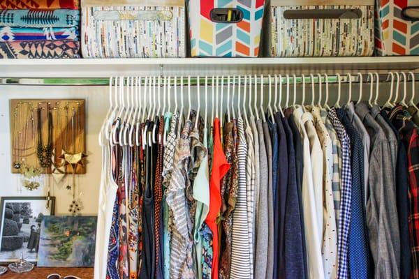 Project example: a well-organized closet with personal touches inspires one to keep it clean and find things easily each morning