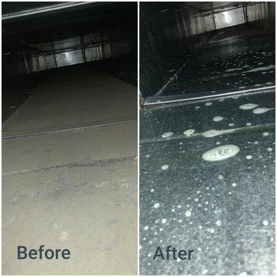 Air duct cleaning before and after