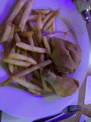 Fried chicken. And battered fries