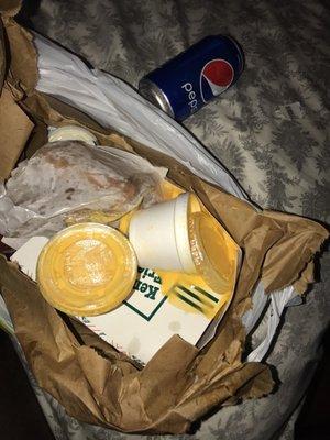 How it came in the bag terrible.... also asked for ginger ale and the send Pepsi then on top of that charged my card 2 times ...