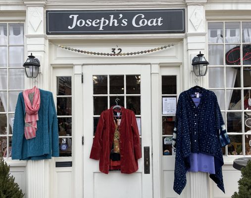 Our store front displaying clothing