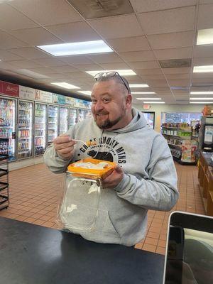 Sean enjoying our Sin O Man rolls