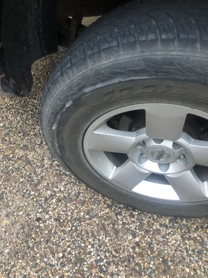 Tire scuffed from being too close