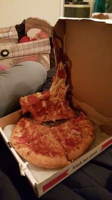 I ordered pizza and opened it when I got inside my apartment and saw this! This is disgusting!