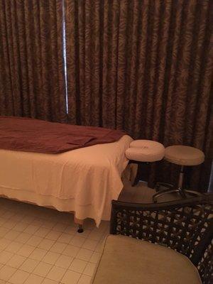 Massage table in the same room