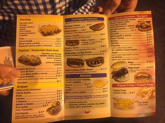 Photo of the menu