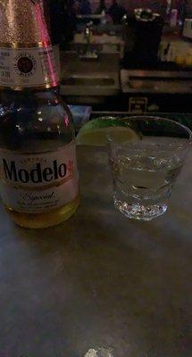 Modelo & patron shot