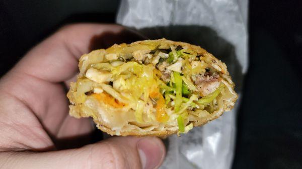 Jerk chicken egg roll