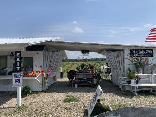 The Flower Stand as you pull up to park