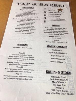 menu