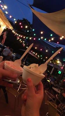 Small cups of ice cream in the ice cream alley!