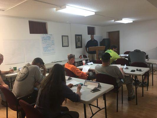 5th year Instructor Joey Moore teaching a Foremanship Development class.