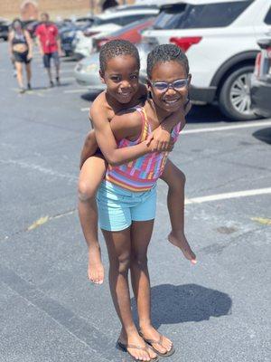 Niece & Nephew are ready for the Splash Pad 7/16/22