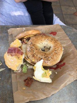 BELT bagel sandwich meal.