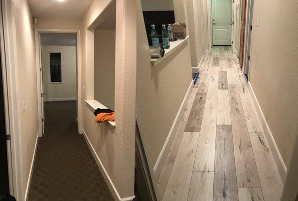 Hallway - before and after