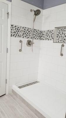 My old jacuzzi tub is now a beautiful walk-in shower!