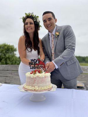 The strawberry cake from Chill Catering was so delicious and perfect for our small wedding!