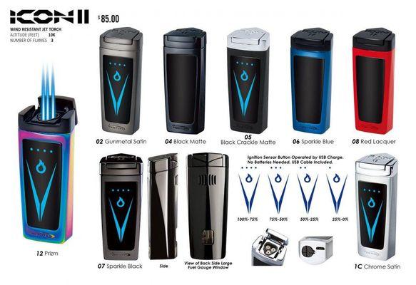 Vector - Jet Torch Lighter Mini Butane Icon 2 Triple Flame For Sale