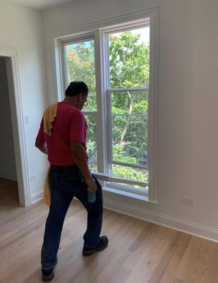 Interior window cleaning