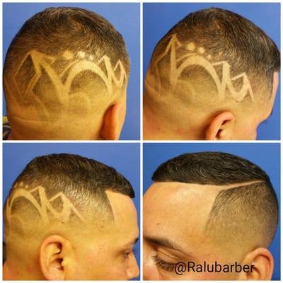 Graphics, hair part, bald fade