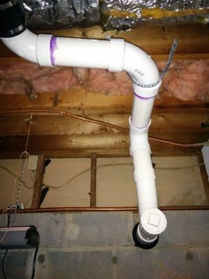 Kitchen drain repair in basement.