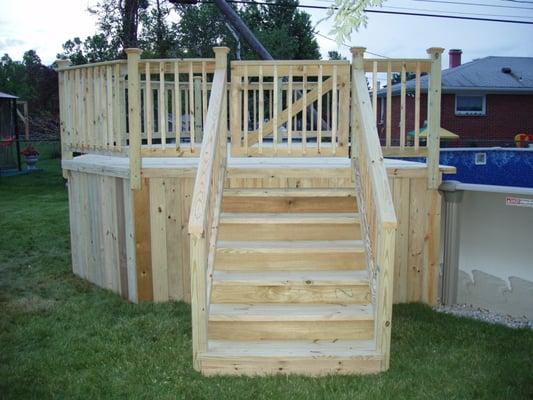 pressure treated pool deck