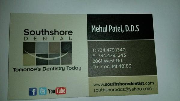 This is their card. Call and make an appointment!