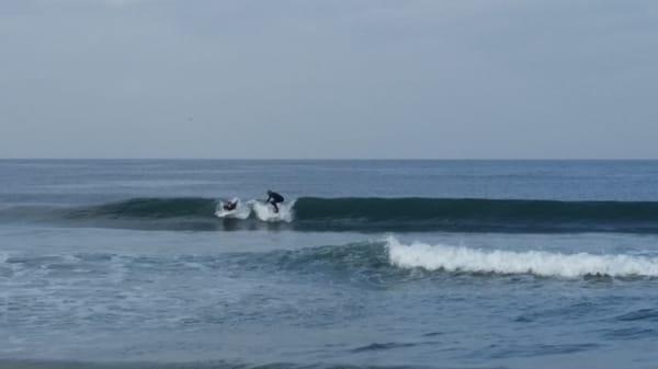 Chris and I catching the wave