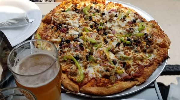 Overboard pizza and beer- Perfect Sunday afternoon