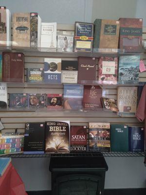 Bibles available: king James Version, NIV, Study Bibles, Ministers Manual and more