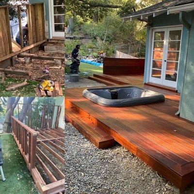 Before and After, deck IPA wood, and jacuzzi installation. Woodland Hills, CA