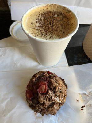 Campfire Latte with Chocolate Cherry Scone