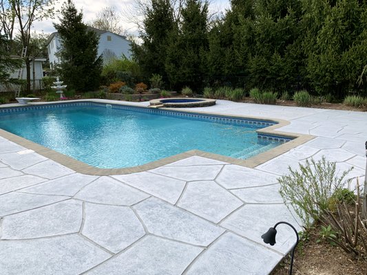 RenuKrete pool deck, Classic Flagstone in Granite Boulder