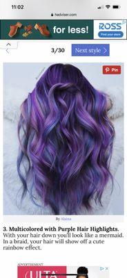 I showed this to Cindy at Scissor Sound and she said she could do this for me. I ended up with Maroon Hair. See the next picture